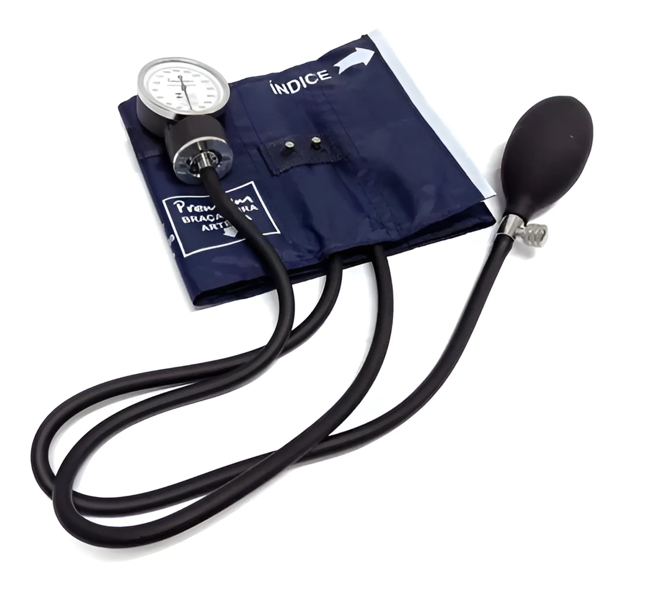 Aparelho de Pressão Adulto Fecho Metal Braçadeira Nylon com Estetoscópio Premium