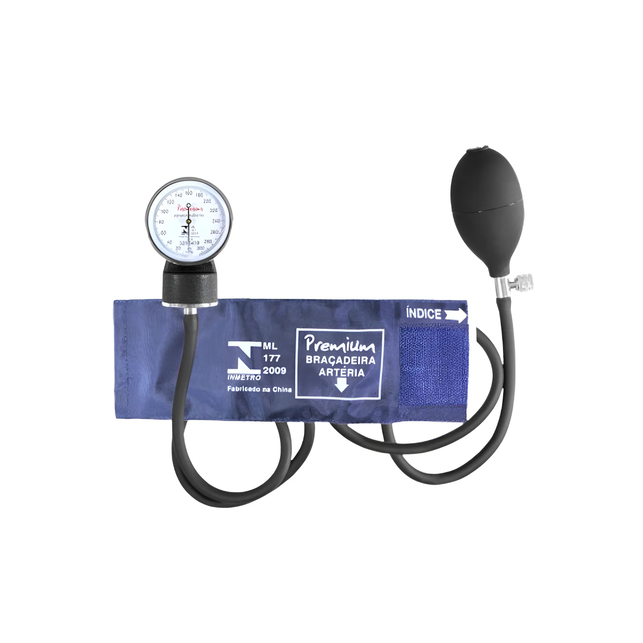 Aparelho de Pressão Adulto Fecho Metal Braçadeira Nylon com Estetoscópio Premium