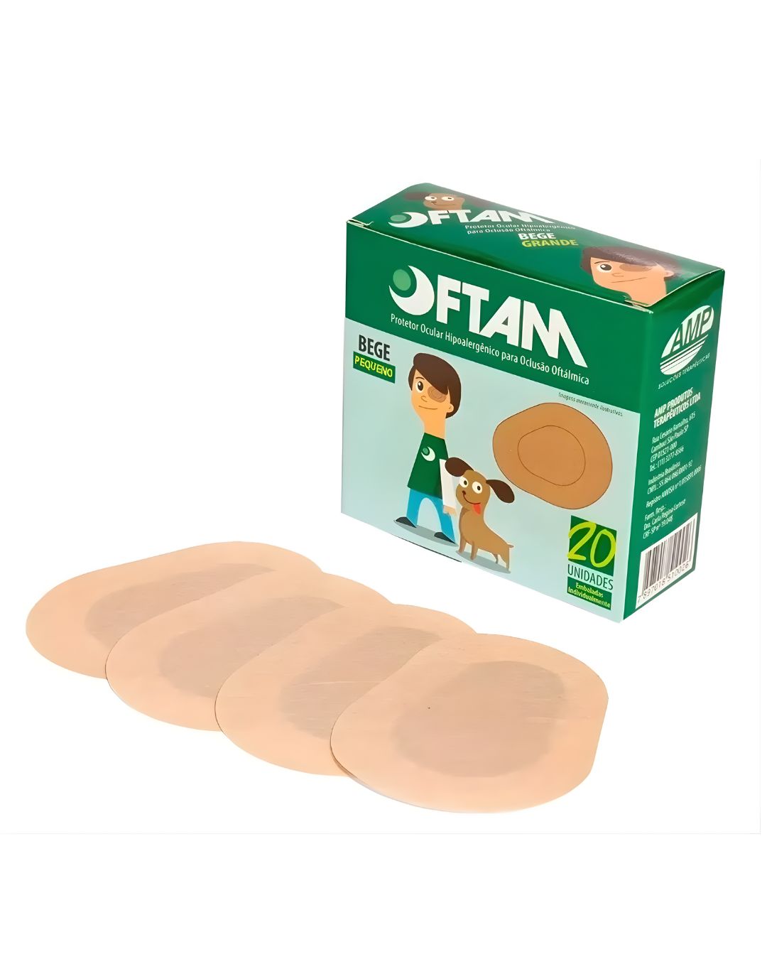 Oftam Protetor Oftálmico AMP G com 20 und Infantil + E- book