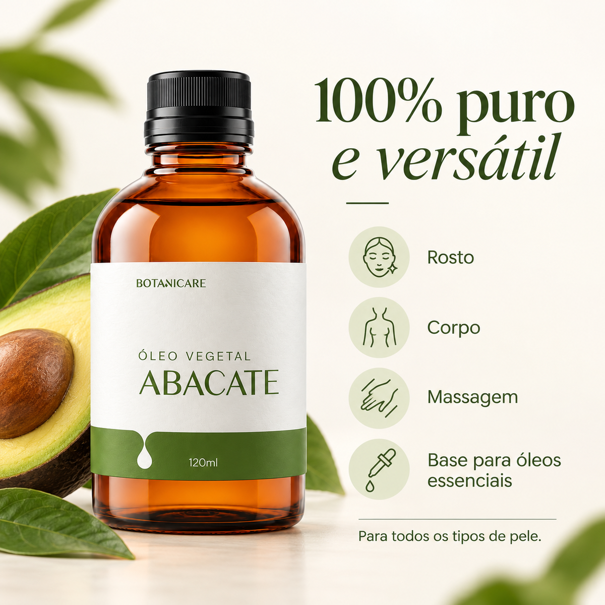 Óleo Vegetal 120ml - Botanicare - Abacate