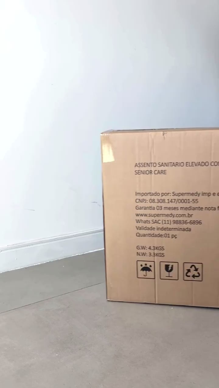 Assento Sanitário Elevado com Barra de Apoio Alumínio - Supermedy