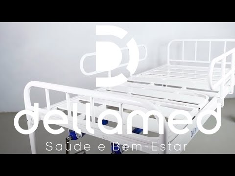 Cama Hospitalar Simples 2 Manivelas com Grade DX2 Dellamed