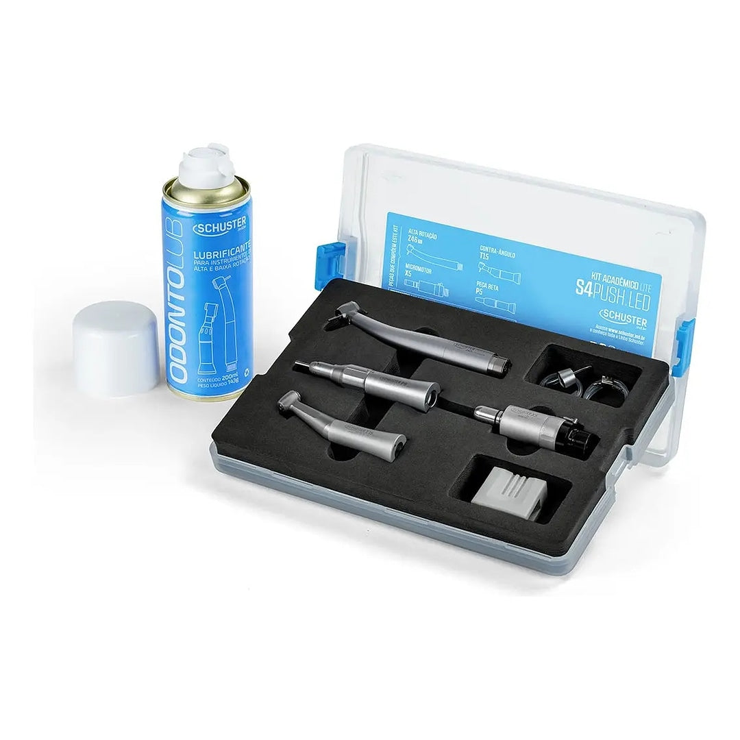 Kit Acadêmico Peças de Mão S4 Push Lite LED - Schuster + E-book