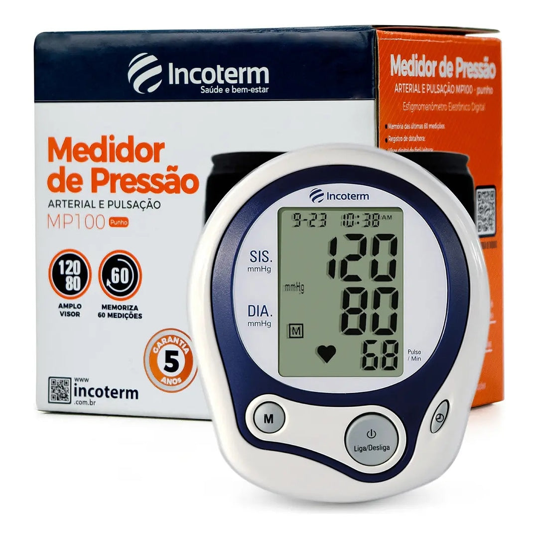 Aparelho de Pressão Digital de Pulso MP100 - Incoterm + E-book