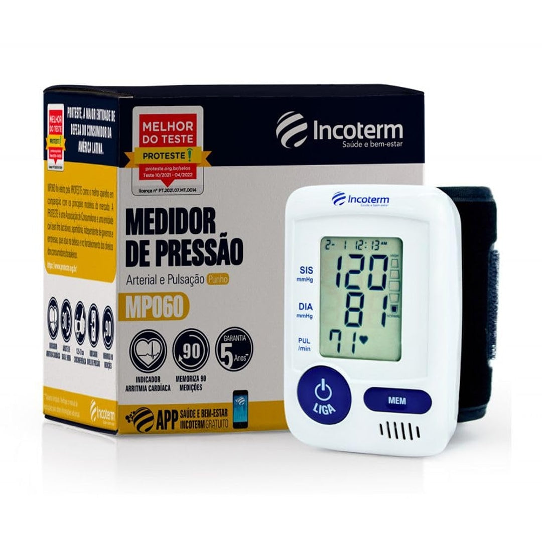 Aparelho de Pressão Digital de Pulso MP060 - Incoterm