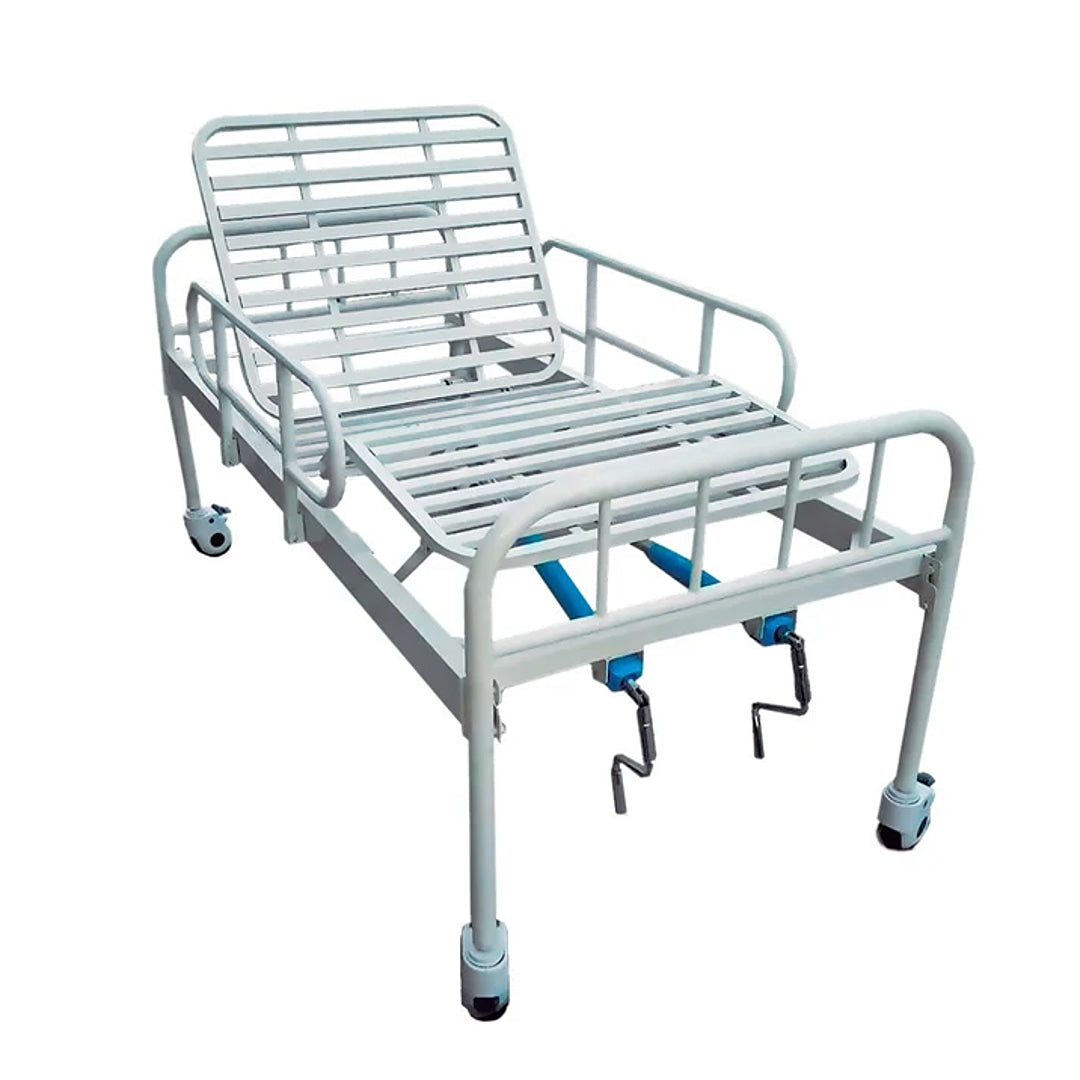 Cama Hospitalar Fawler Simples 2 Manivelas + Colchão D28 Dellamed + E-book