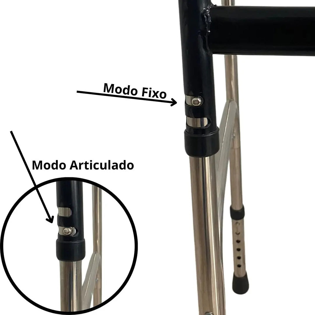 Andador 2 Barras Articulado 120Kg MED120 - Live Well
