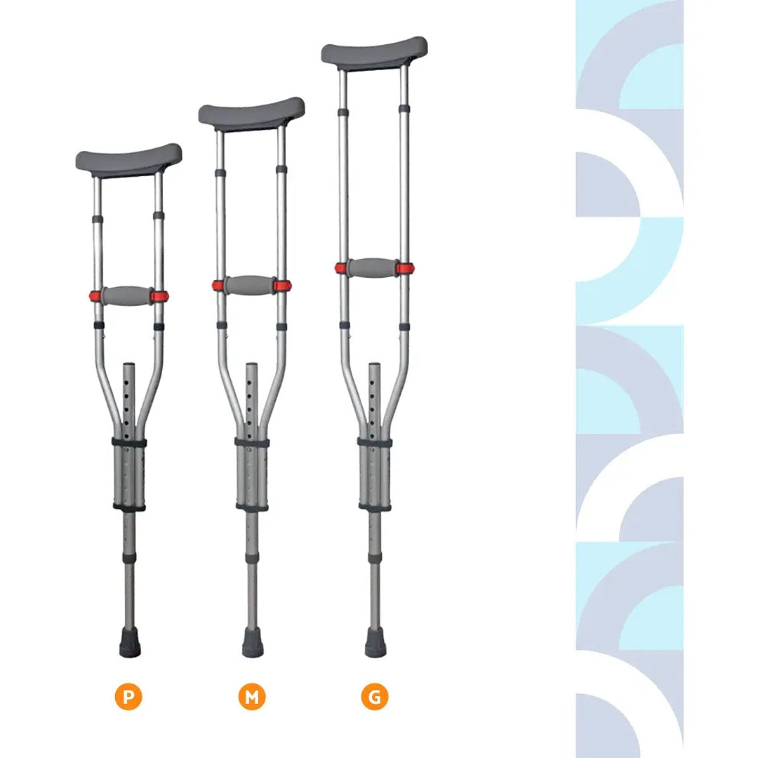Par Muleta Axilar Aluminio Universal Desmontável - Live Well MED 210