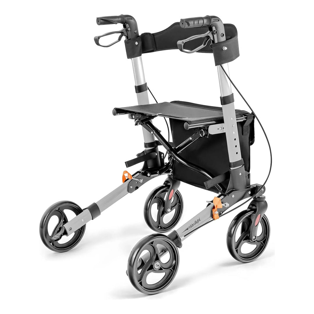 Andador Adulto Idoso 4 Rodas Dobrável Premium Hidráulico (SC303) - Hidrolight
