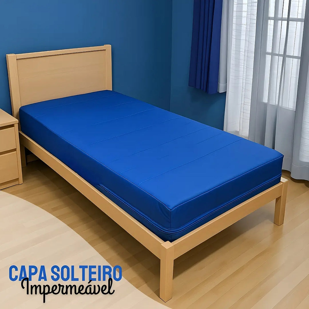 Capa P/ Col Com Ziper 0,88 X 1,88 X 0,12 Cm Azul Royal Central Alerg