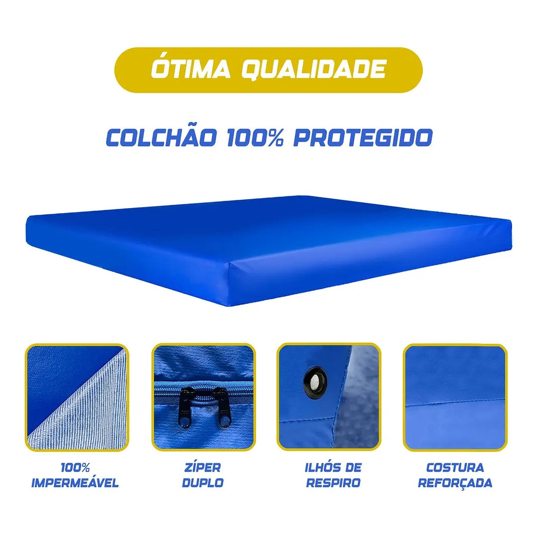 Capa P/ Col Com Ziper 0,88 X 1,88 X 0,12 Cm Azul Royal Central Alerg