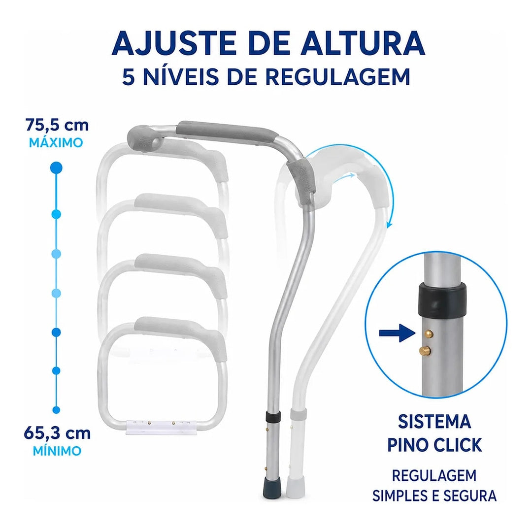 Alça Suporte para Vaso Sanitário Ajustável em Alumínio 135kg - Medicine Live Well
