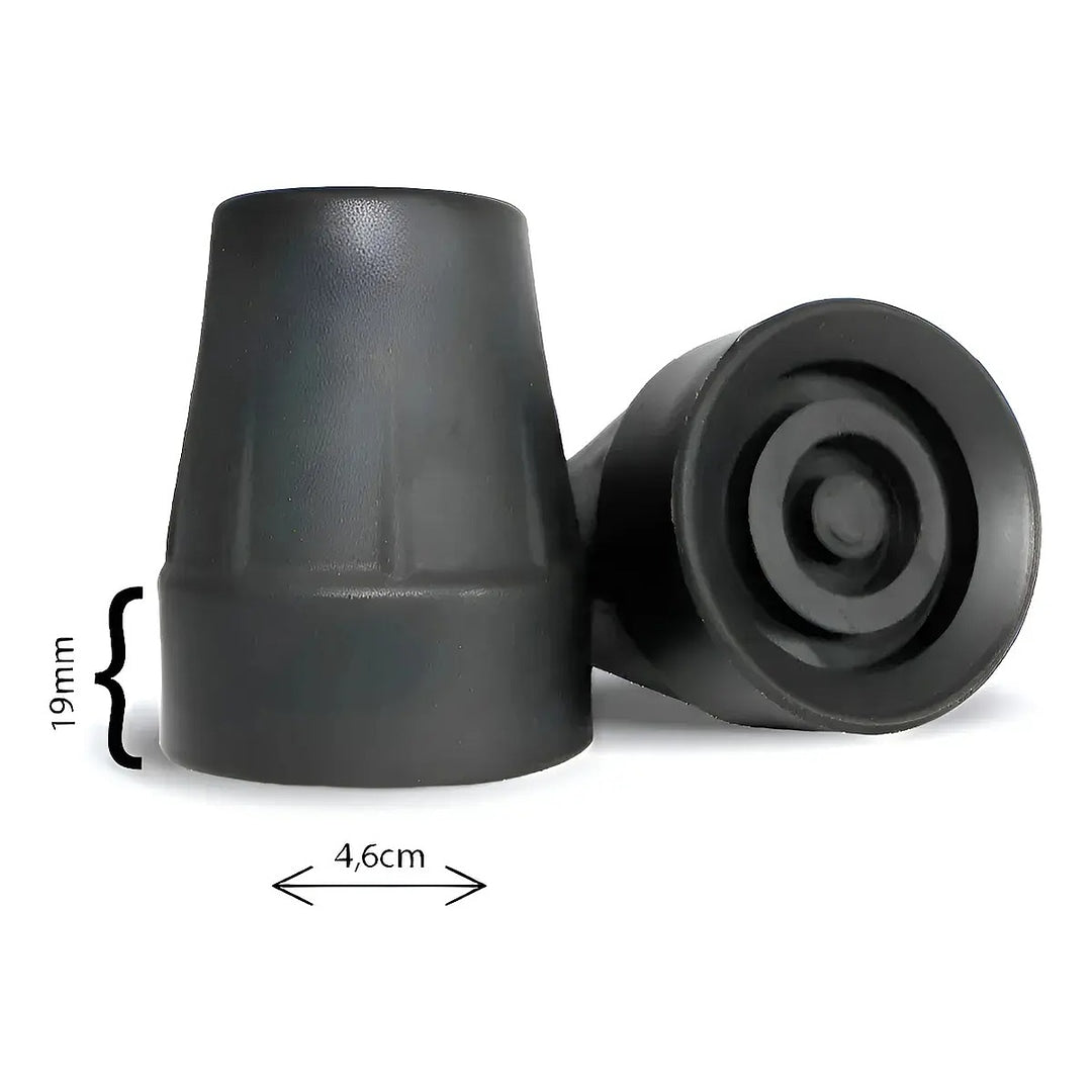 Ponteira 19MM Preta para Muleta e Bengala - Dellamed