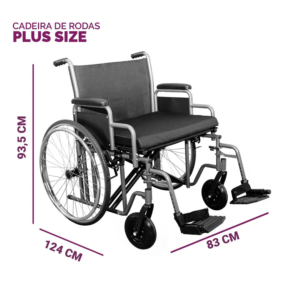 Cadeira De Rodas Plus Size - Até 250kg -  Hidrolight