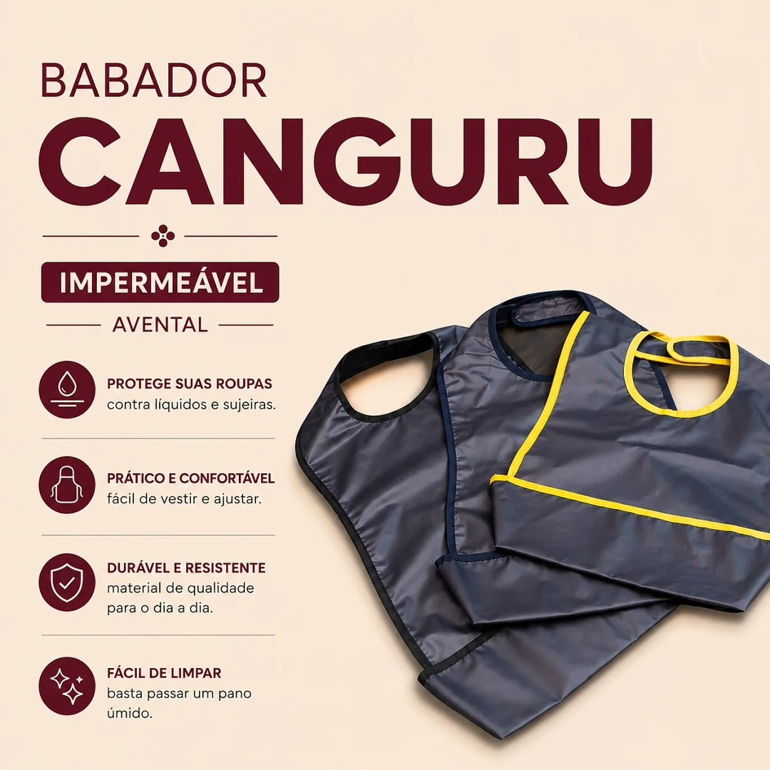 Babador Canguru Impermeável Tam único Azul - Natural Home Care