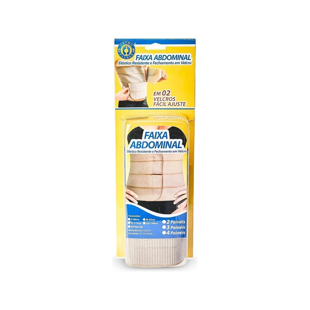 Faixa Abdominal Elástica 4 Painéis Bege - Dellamed