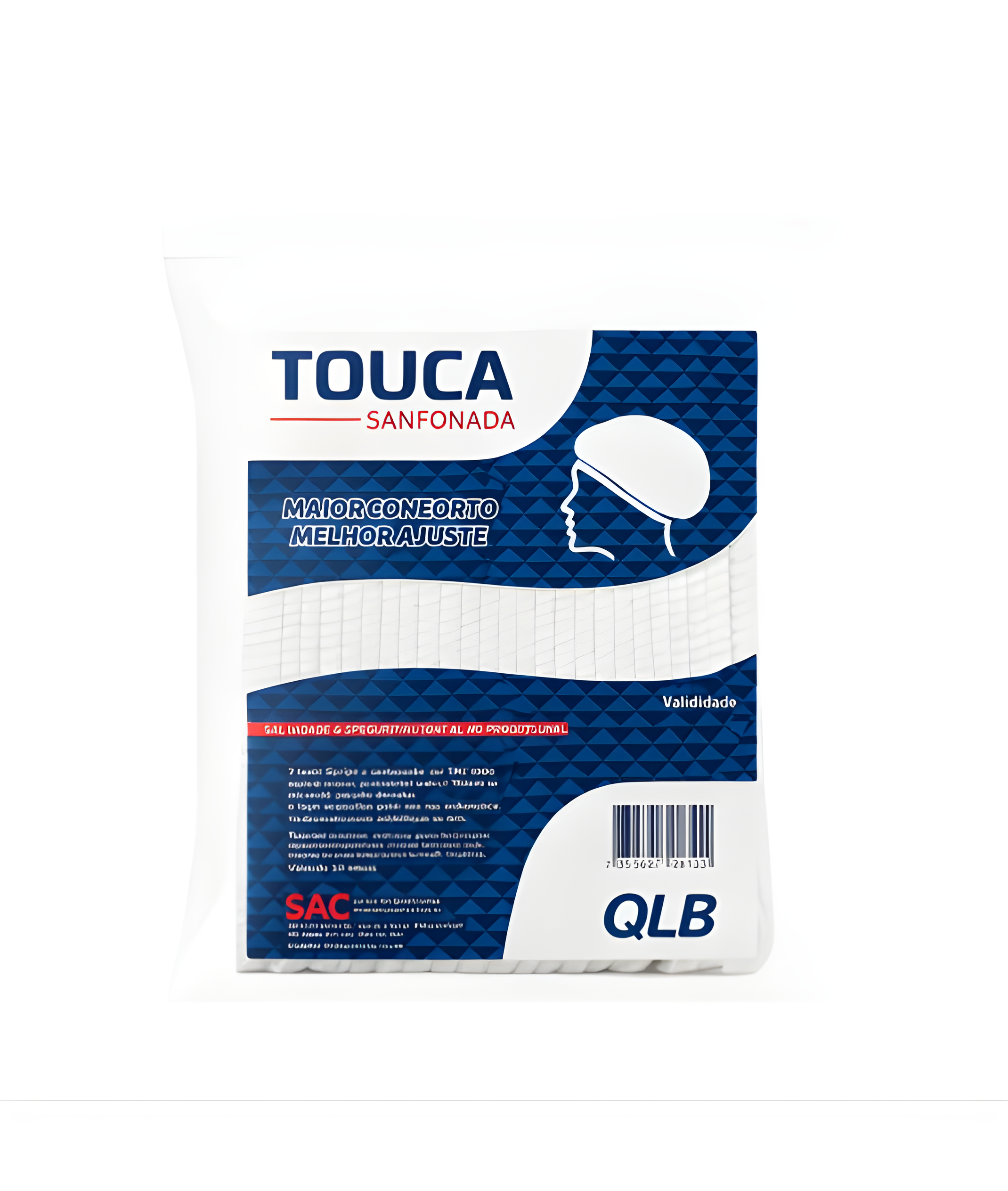 Touca Sanfonada Descartável com Elástico - 100un - SSPLUS