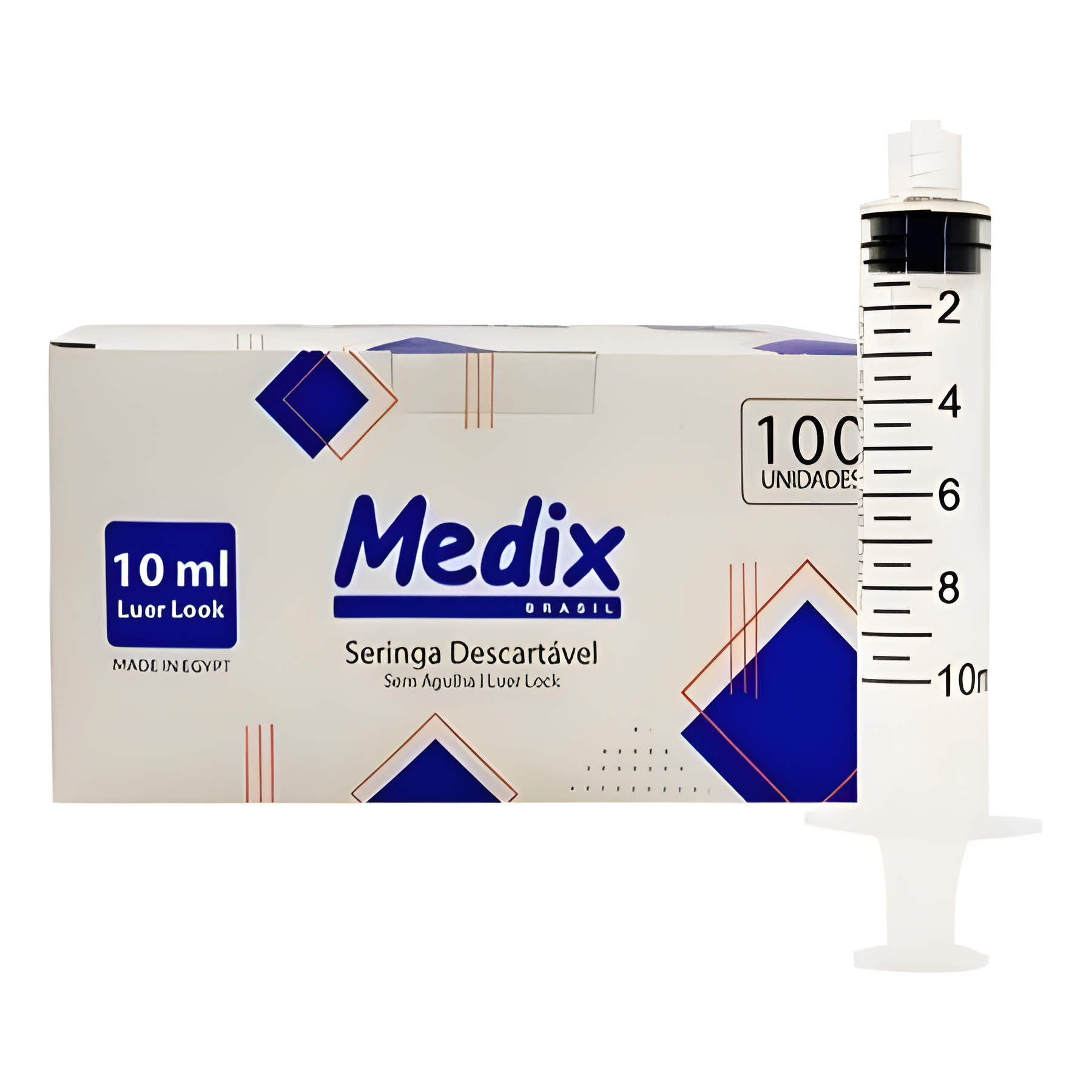 Seringa Descartável 10ml Luer Lock Cx 100Un - Medix