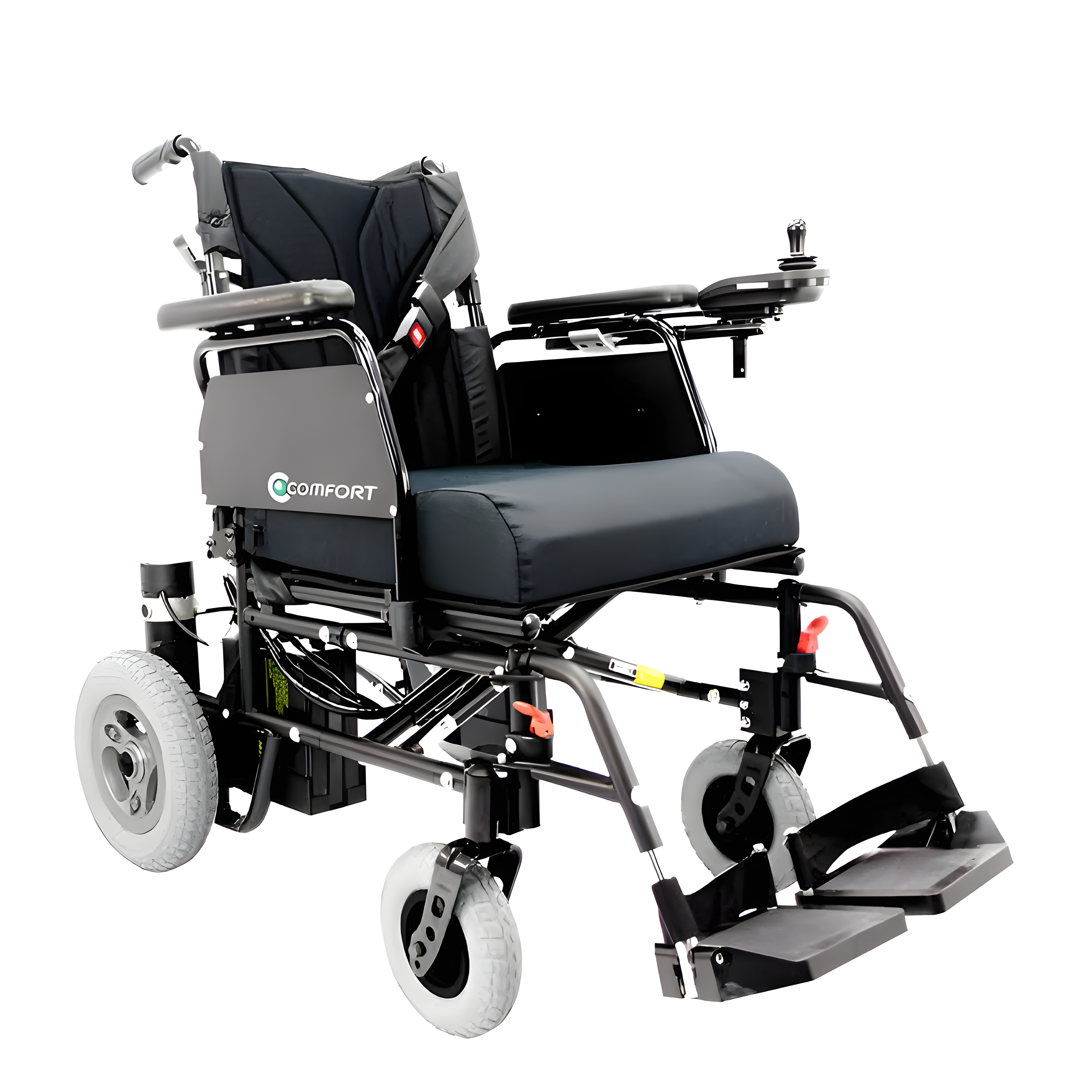 Cadeira de Rodas Motorizada Comfort Elétrica Praxis - com Almofada Acolchoada e Rodas Anti-Furo