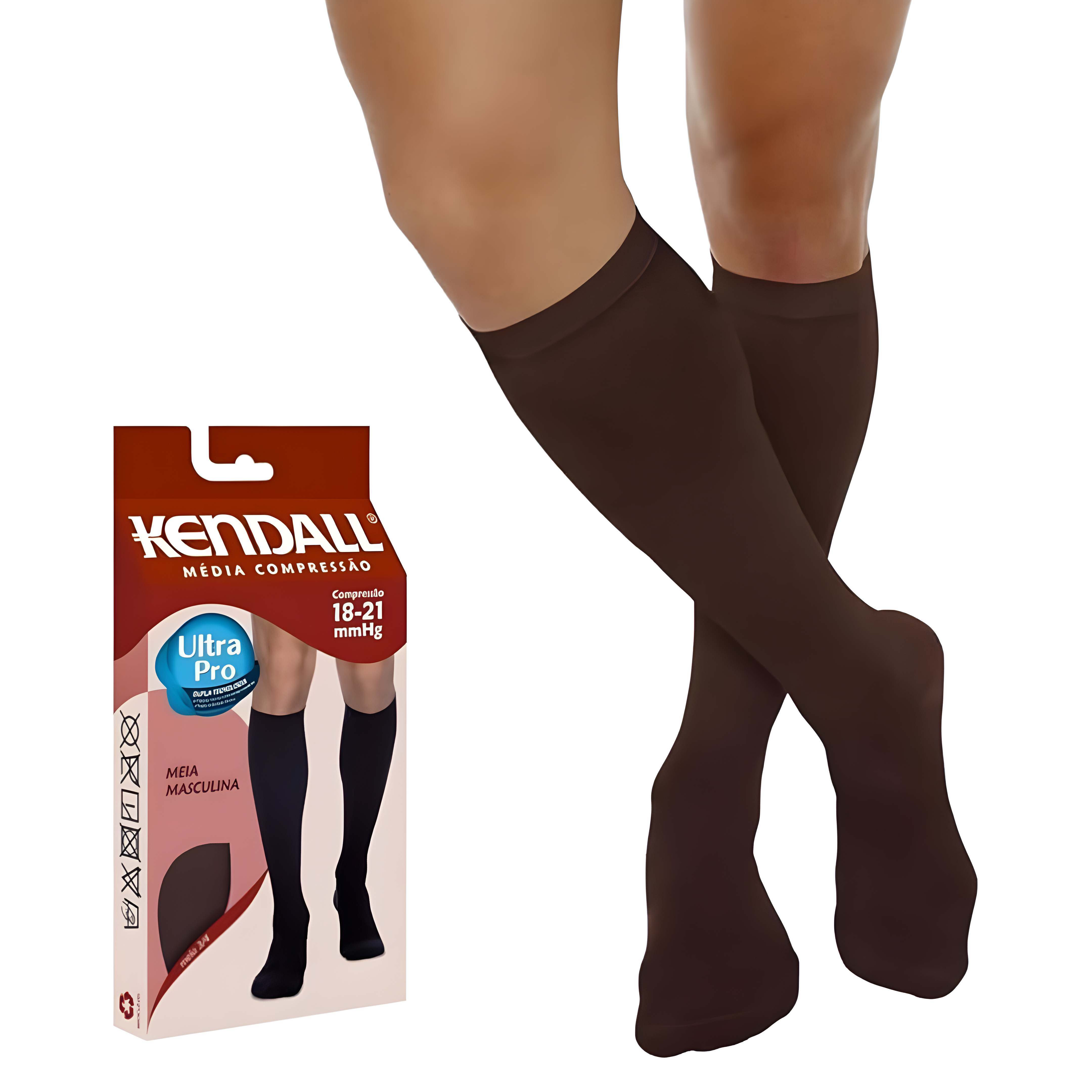 Meia Kendall 3/4 Alta Compressão 30-40 mmHg Masculina - Kendall