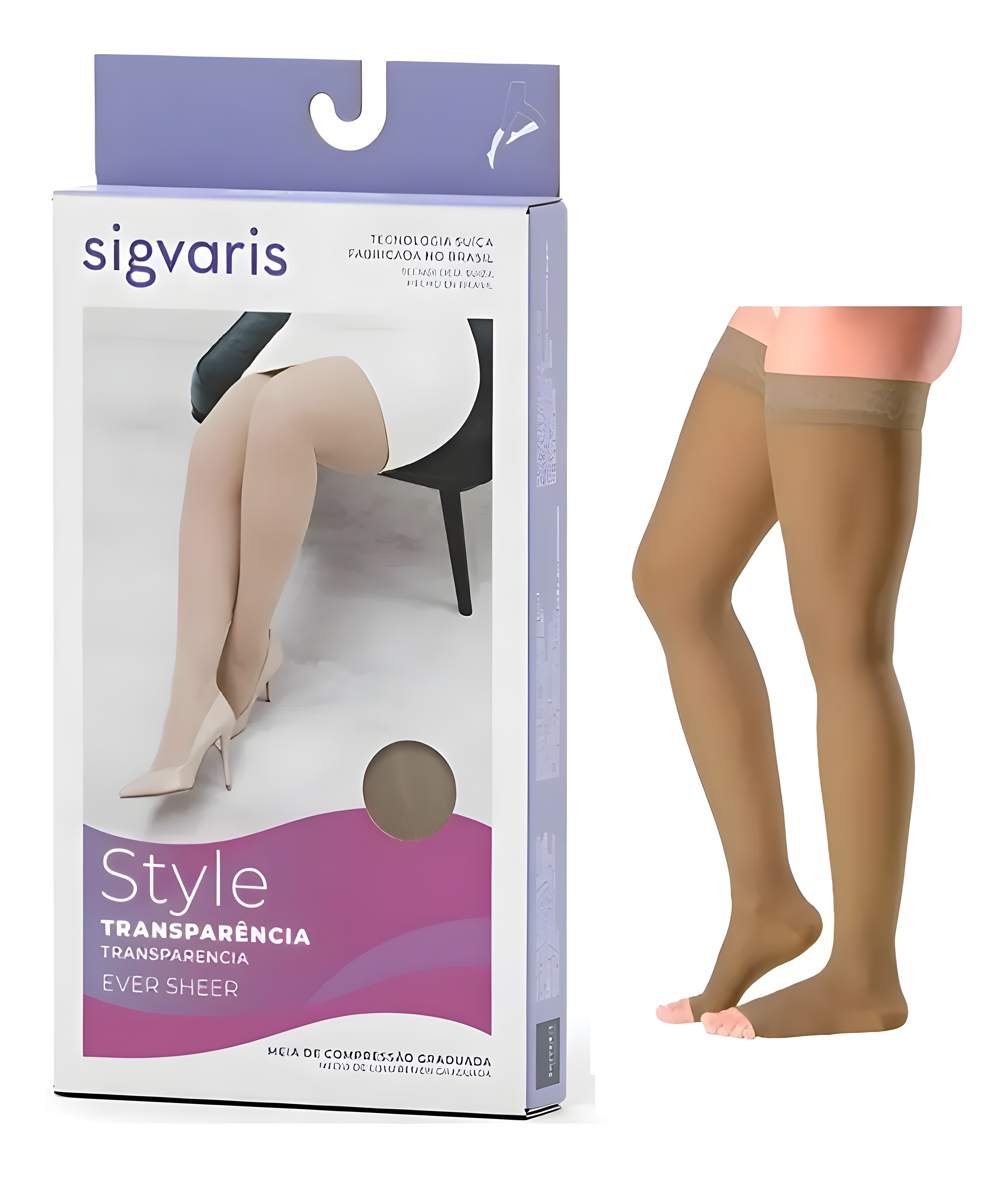 Meia de Compressão 7/8 Sigvaris Ever Sheer 20-30 mmHg