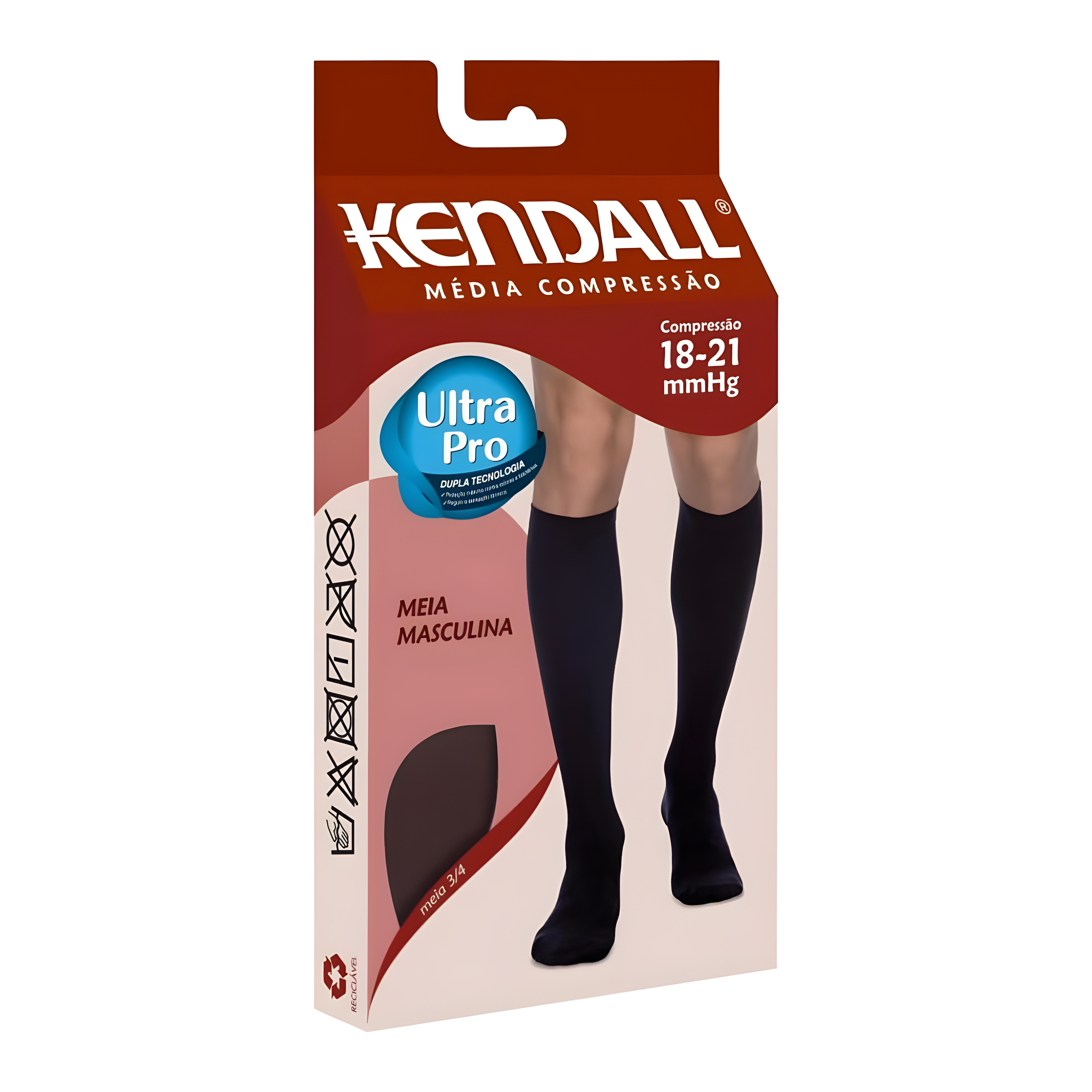 Meia Kendall 3/4 Alta Compressão 30-40 mmHg Masculina - Kendall