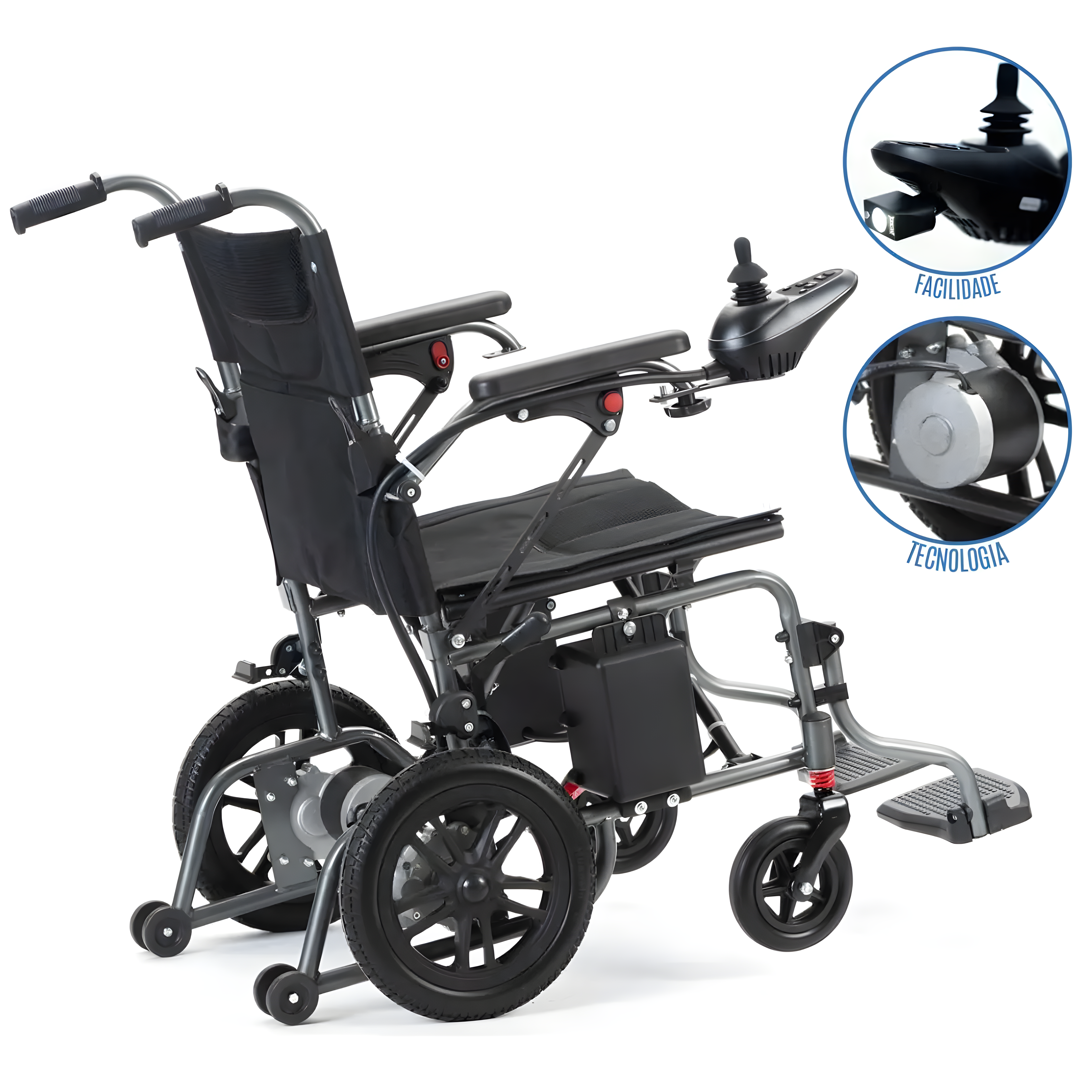 Cadeira de Rodas Motorizada W208-E Elétrica Leve Dobrável Winnermed