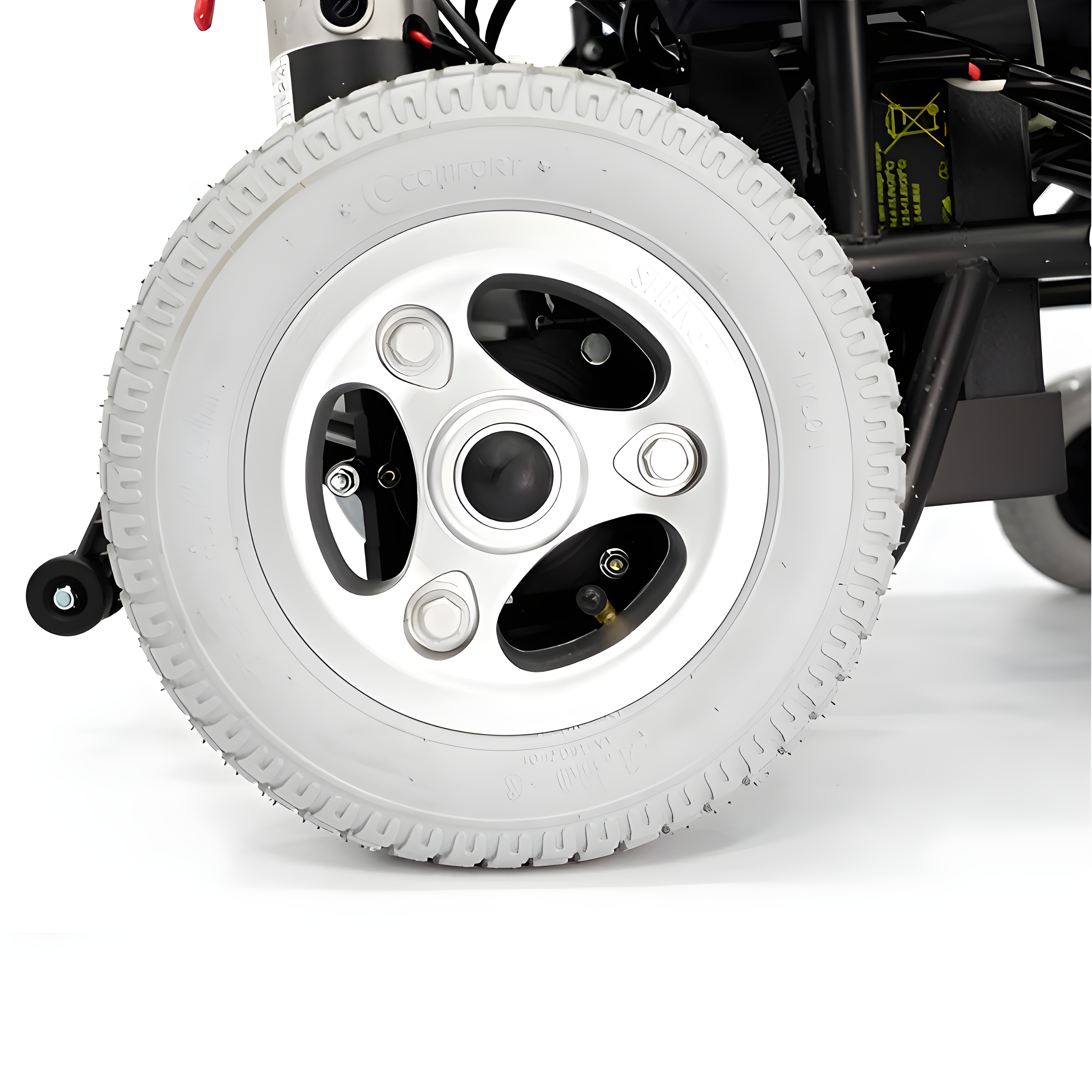 Cadeira de Rodas Motorizada Comfort Elétrica Praxis - com Almofada Acolchoada e Rodas Anti-Furo