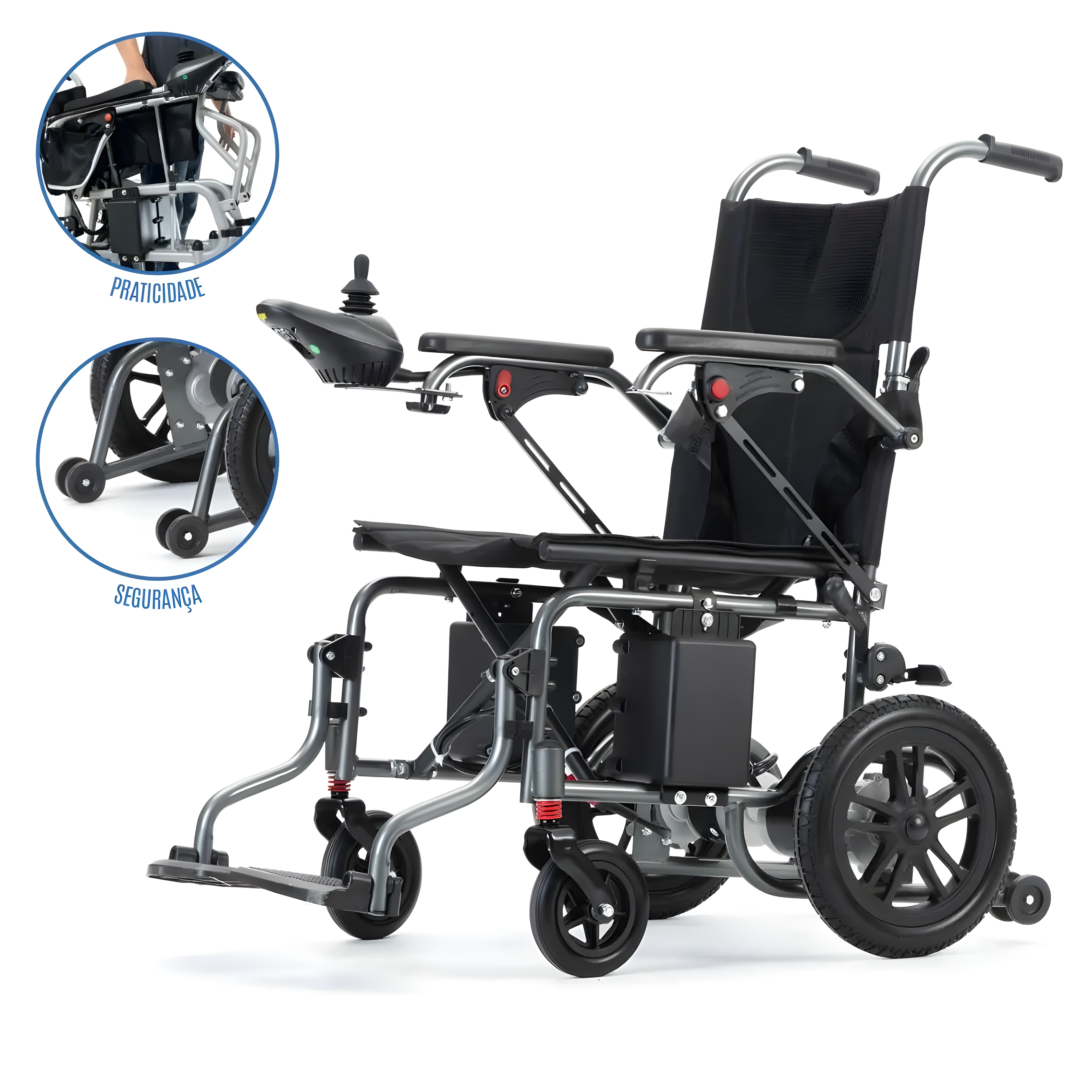 Cadeira de Rodas Motorizada W208-E Elétrica Leve Dobrável Winnermed