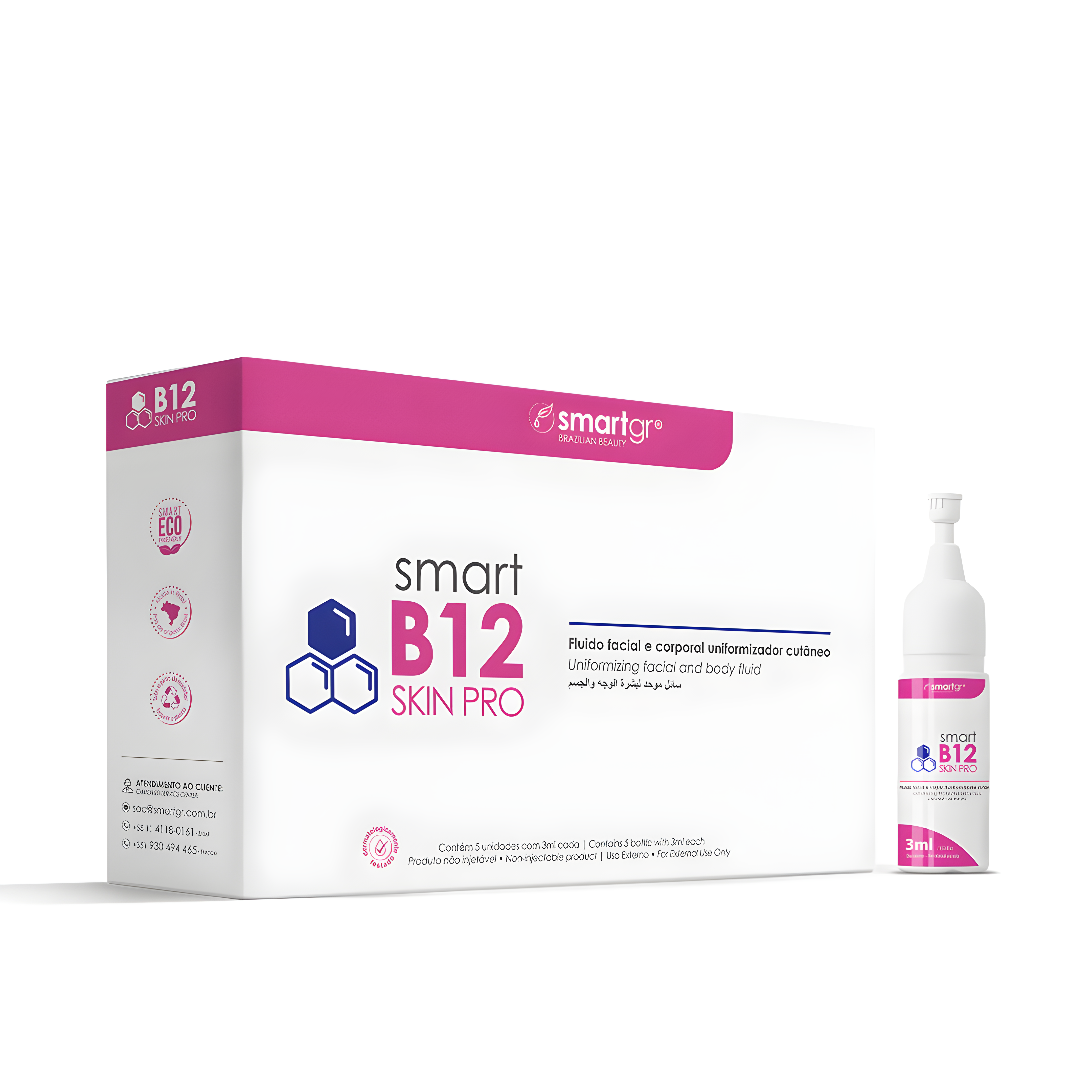 Smart B12 - Clareamento e Oleosidade Skin Pro 5 unidades 3ml - Smart GR