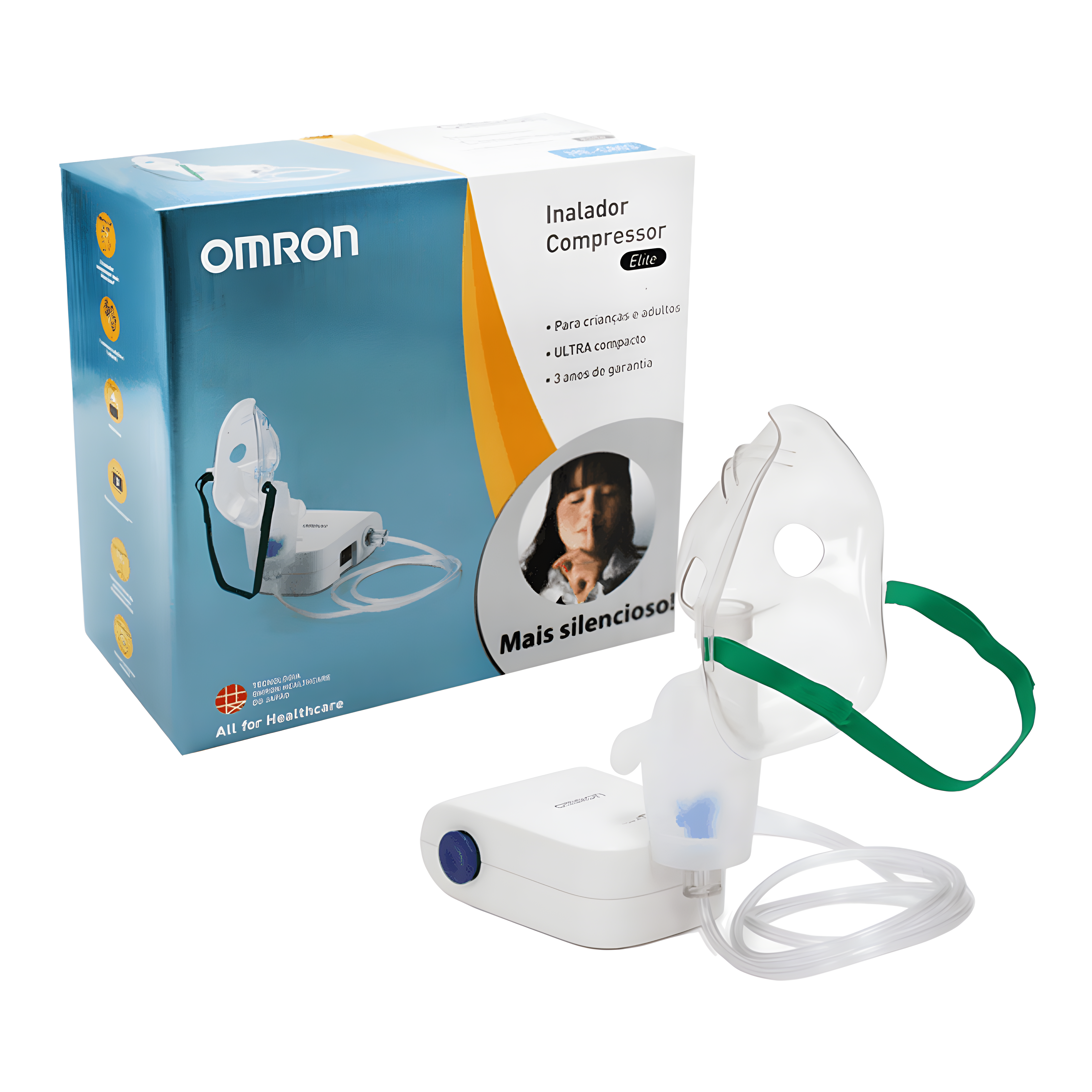 Inalador Compressor Elite Branco NE-C803 Omron + E-book