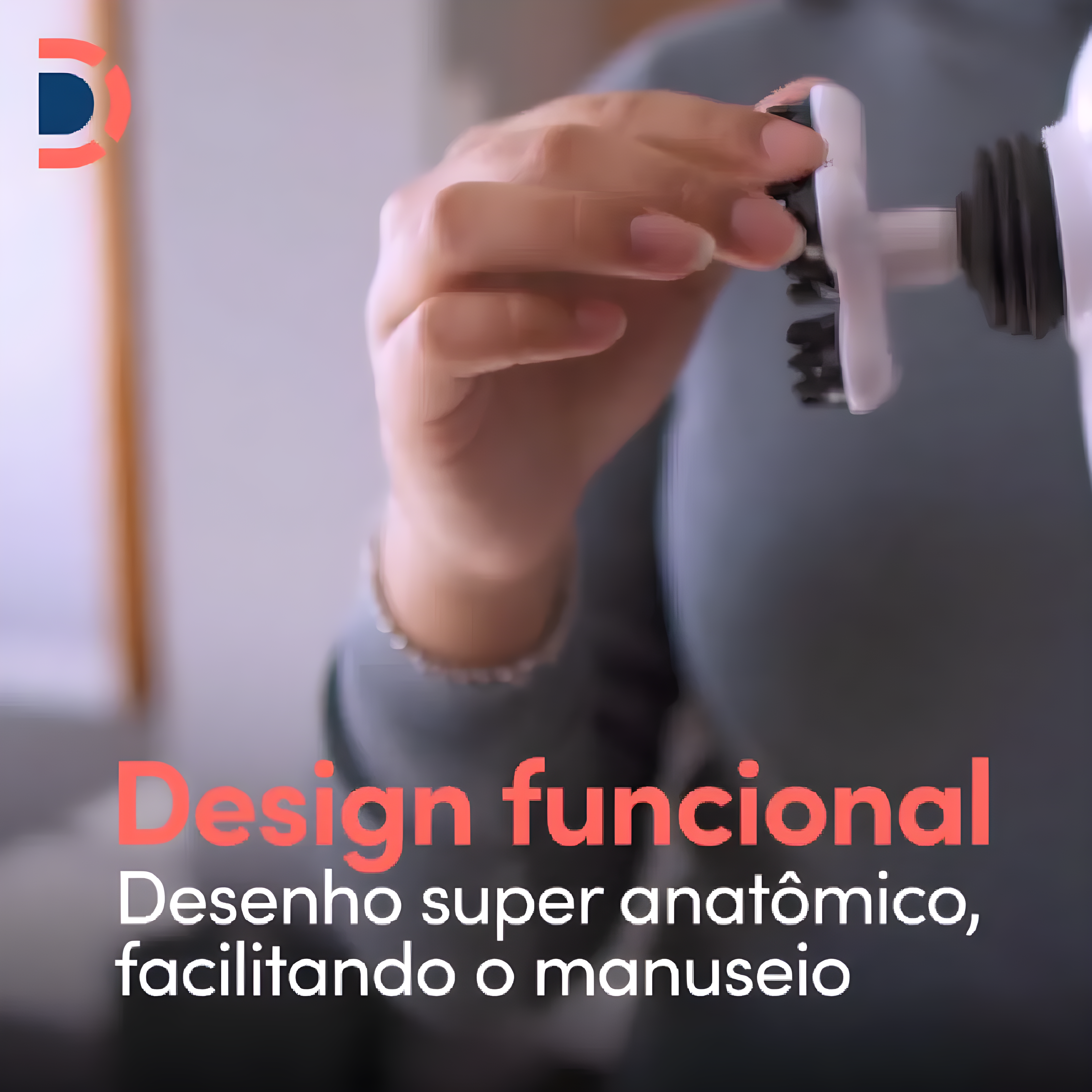 Massageador Corporal Hammer com 5 Discos Massageadores Dellamed + E-book