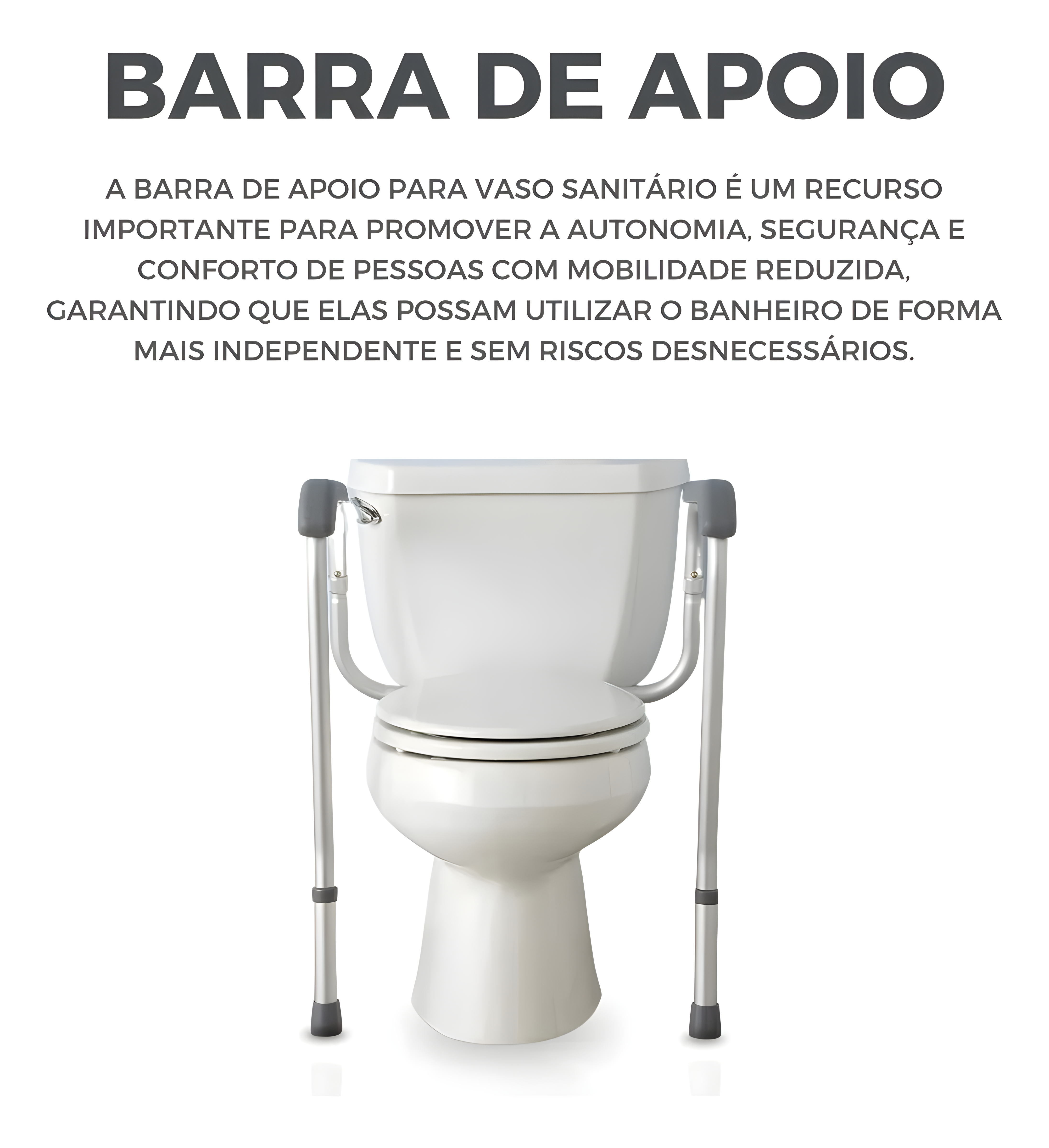 Alça Suporte Barra de Apoio p/ Vaso Sanitário - Supermedy