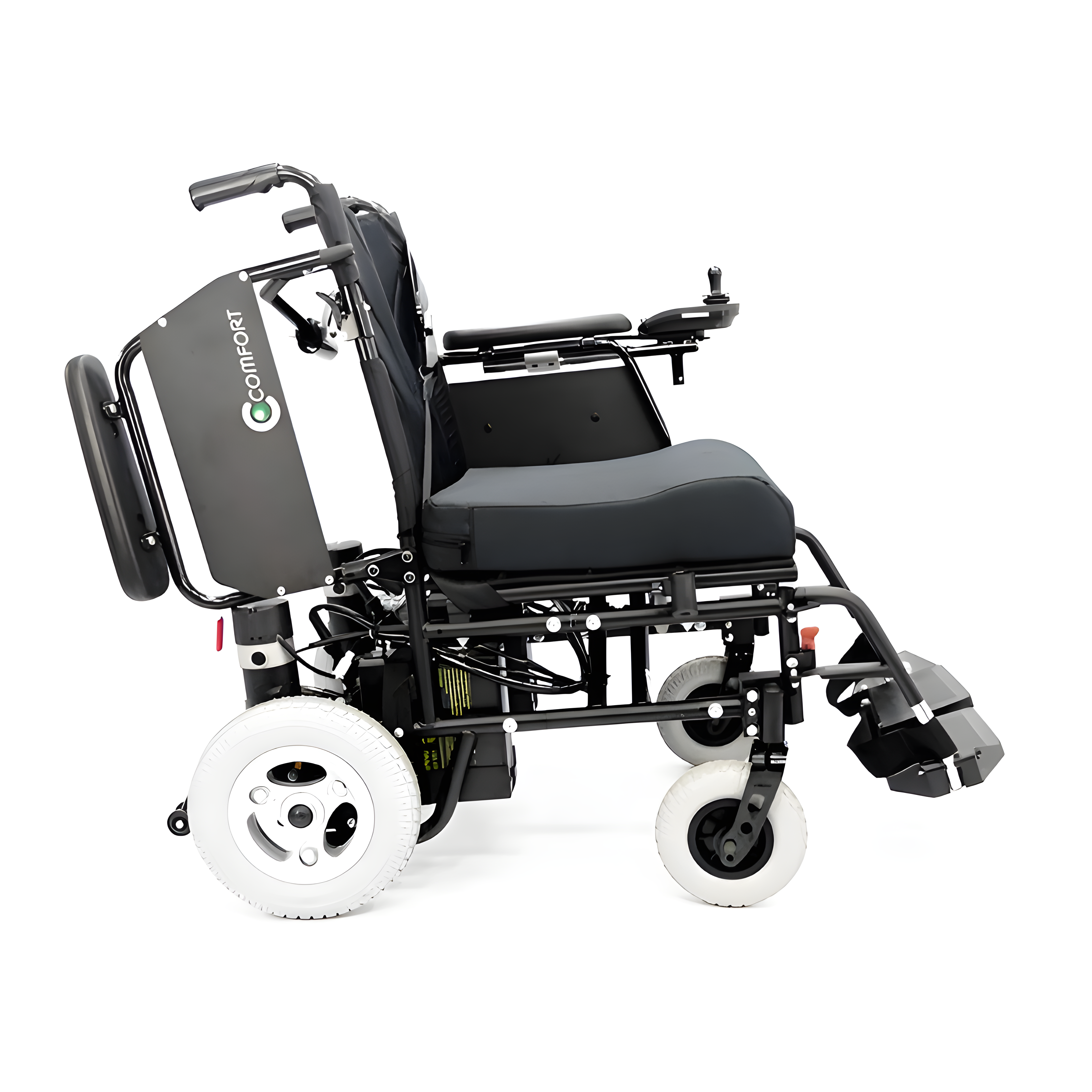 Cadeira de Rodas Motorizada Comfort Elétrica Praxis - com Almofada Acolchoada e Rodas Anti-Furo