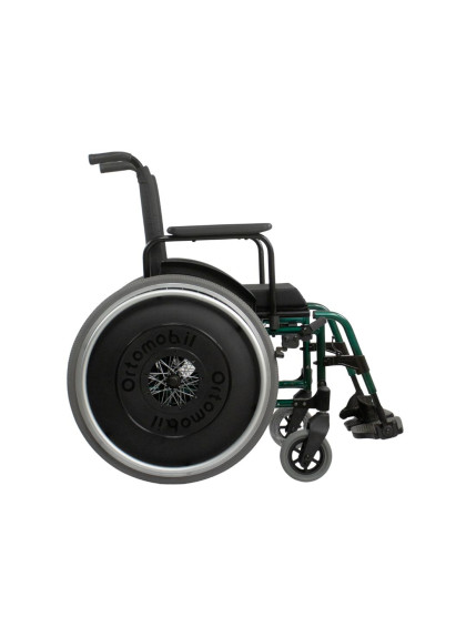 Cadeira de Rodas Dobravel MA3E 40cm Verde Ortomobil