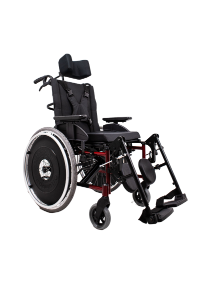 Cadeira de Rodas MA3R Alumínio 50cm Vermelha Reclinável Ortomobil