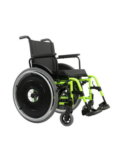 Cadeira de Rodas Dobravel MA3E 42cm Verde Fluor Ortomobil