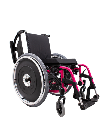 Cadeira de Rodas K3 Alumínio Pés Removíveis 44cm Rosa Pink Ortobras
