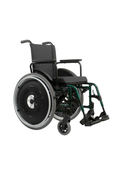 Cadeira de Rodas Dobravel MA3E 46cm Verde Ortomobil