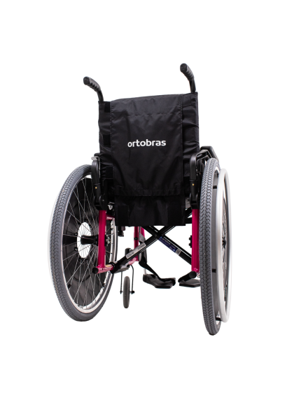 Cadeira de Rodas K3 Alumínio Pés Removíveis 38cm Rosa Ortobras