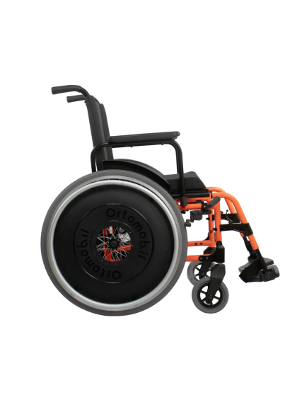 Cadeira de Rodas Dobravel MA3E 50cm Laranja Ortomobil
