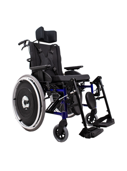 Cadeira de Rodas MA3R Alumínio 50cm Azul Reclinável Ortomobil