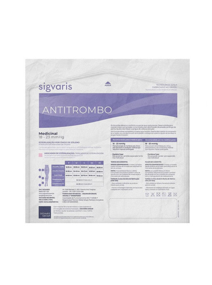 Meia de Compressão 3/4 Sigvaris Antitrombo 18-23 mmHg G