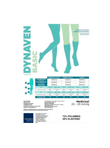 Meia de Compressão Meia Calça Sigvaris Dynaven Basic 20-30mmHg G2