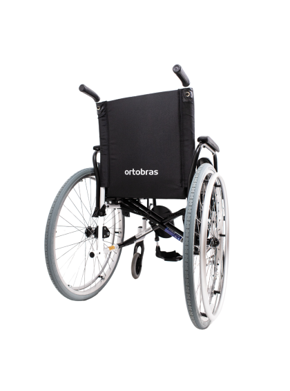Cadeira de Rodas K2 Alumínio Pés Eleváveis 44cm Branco Ortobras