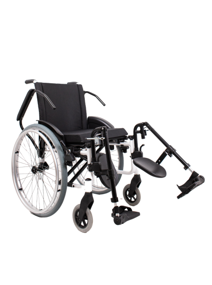 Cadeira de Rodas K2 Alumínio Pés Eleváveis 44cm Branco Ortobras