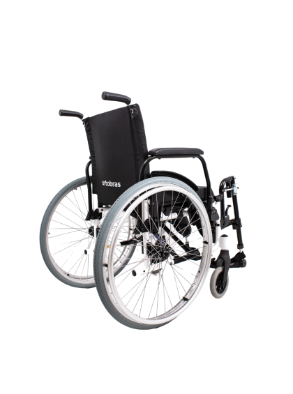 Cadeira de Rodas K2 Alumínio Pés Eleváveis 44cm Branco Ortobras