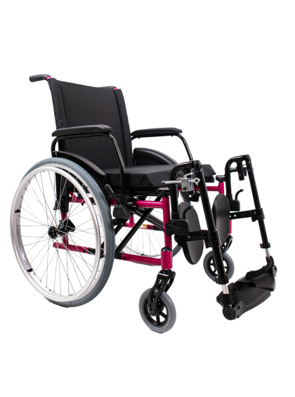 Cadeira de Rodas K2 Alumínio Pés Eleváveis Rosa Pink Ortobras