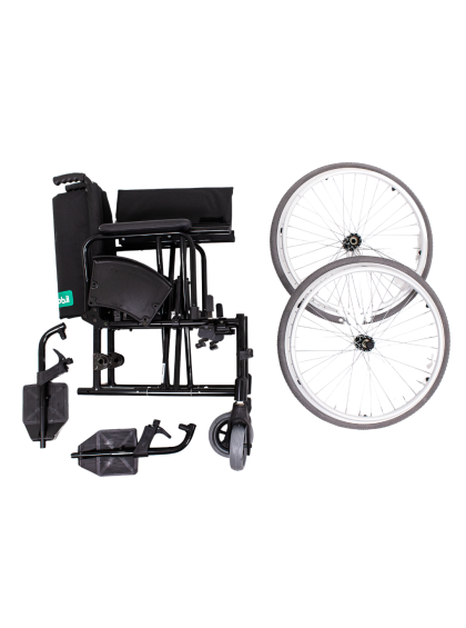 Cadeira de Rodas Alumínio Ortomobil MA3 SLIM 42CM Dobrável em X