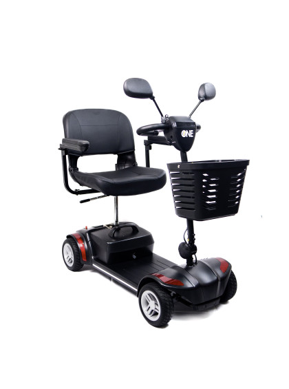 Cadeira de Rodas Motorizada Scooter Elétrica Dobrável até 136kg - Vermelha